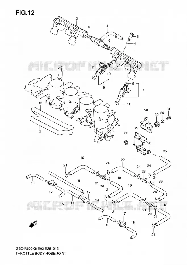SYSTÈME D'INJECTION Suzuki MOTO 600 GSX-R 2008  GSX-R600 K8 (E03,E28,E33)