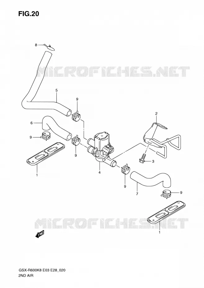 SYSTEME RECYCLAGE GAZ ECHAPPEMENT Suzuki MOTO 600 GSX-R 2008  GSX-R600 K8 (E03,E28,E33)