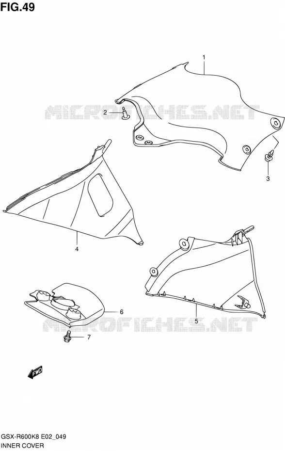 COUVERCLE INTERIEUR Suzuki MOTO 600 GSX-R 2009  GSX-R600 K9 (E02,E19,E24)