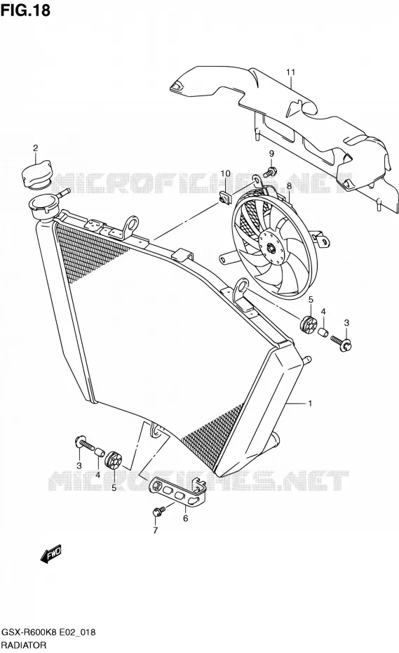 RADIATEUR Suzuki MOTO 600 GSX-R 2009  GSX-R600 K9 (E02,E19,E24)