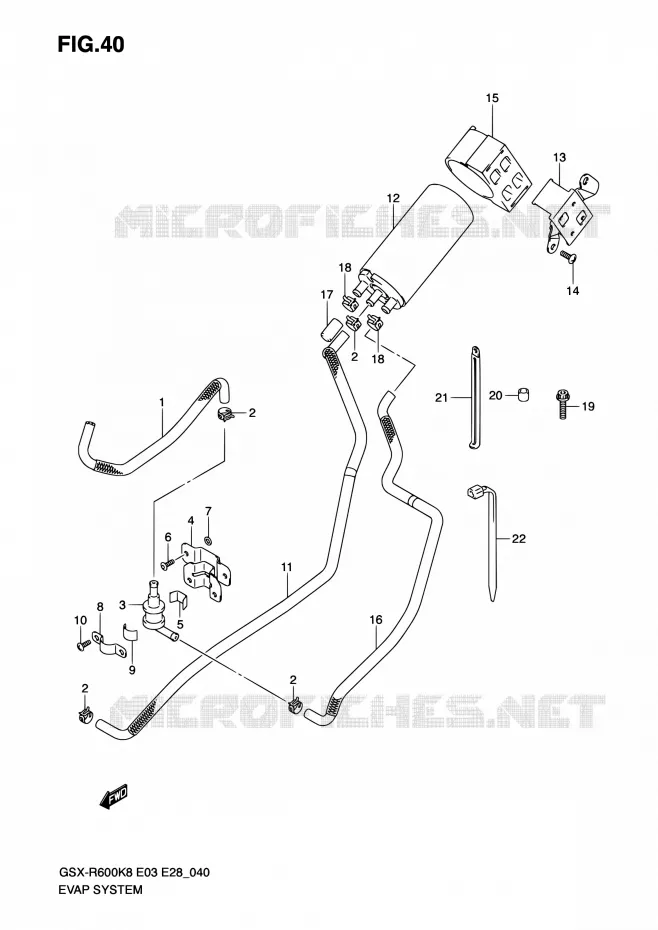SYSTEME DE RECYCLAGE DES VAPEURS DE CARBURANT (E33) Suzuki MOTO 600 GSX-R 2009  GSX-R600 K9 (E03,E28,E33)