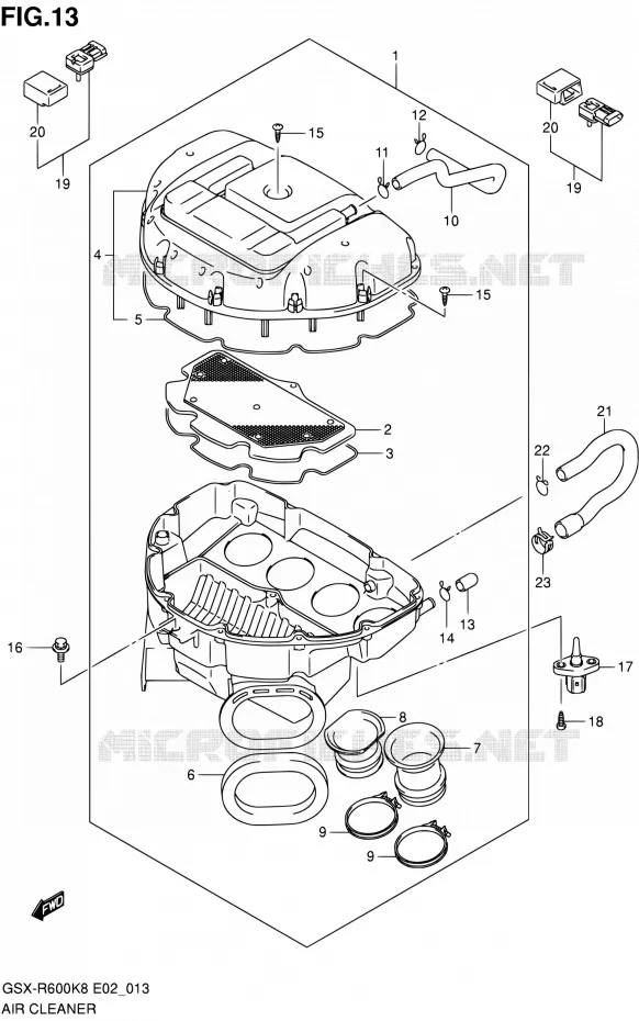 FILTRE A AIR Suzuki MOTO 600 GSX-R 2010  GSX-R600 L0 (E02,E19,E24)