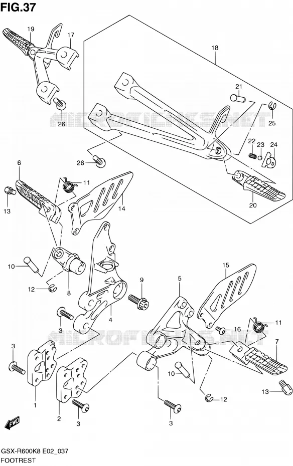 REPOSE PIED Suzuki MOTO 600 GSX-R 2010  GSX-R600 L0 (E02,E19,E24)