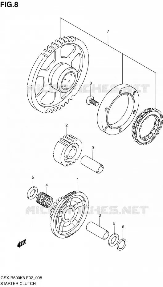 ROUE LIBRE DE DEMARREUR Suzuki MOTO 600 GSX-R 2010  GSX-R600 L0 (E02,E19,E24)