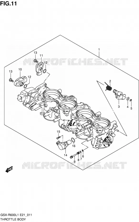 CORPS DE PAPILLON Suzuki MOTO 600 GSX-R 2011  GSX-R600L1(E24)