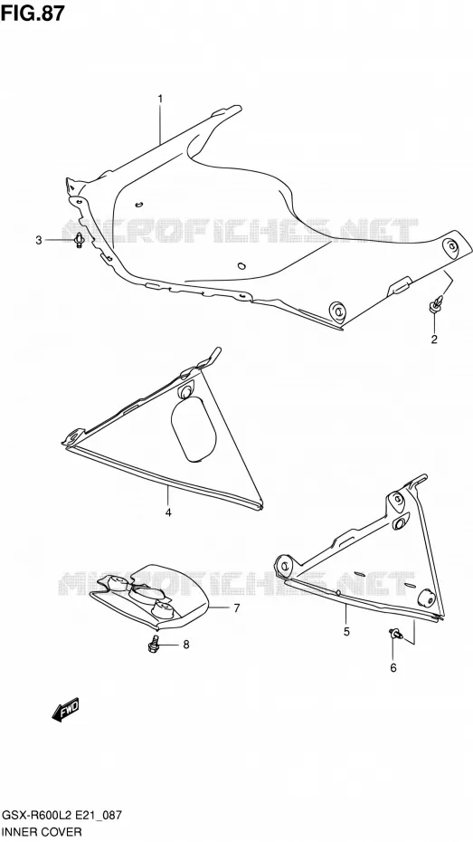 COUVERCLE INTERIEUR Suzuki MOTO 600 GSX-R 2012  GSX-R600L2(E24)