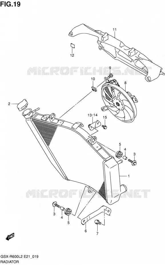 RADIATEUR (GSX-R600L2 E24) Suzuki MOTO 600 GSX-R 2012  GSX-R600L2(E24)