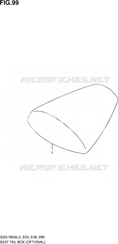 CAPOT DE SELLE (OPTIONAL) Suzuki MOTO 600 GSX-R 2013  GSX-R600 L3 (E03,E28,E33)