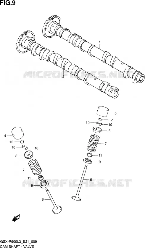 ARBRE A CAMES - VALVE Suzuki MOTO 600 GSX-R 2013  GSX-R600 L3 (E21)