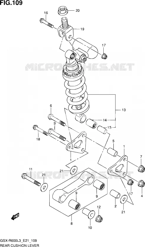 BIELLETTE D'AMORTISSEUR (GSX-R600UFL3 E21) Suzuki MOTO 600 GSX-R 2013  GSX-R600 L3 (E21)