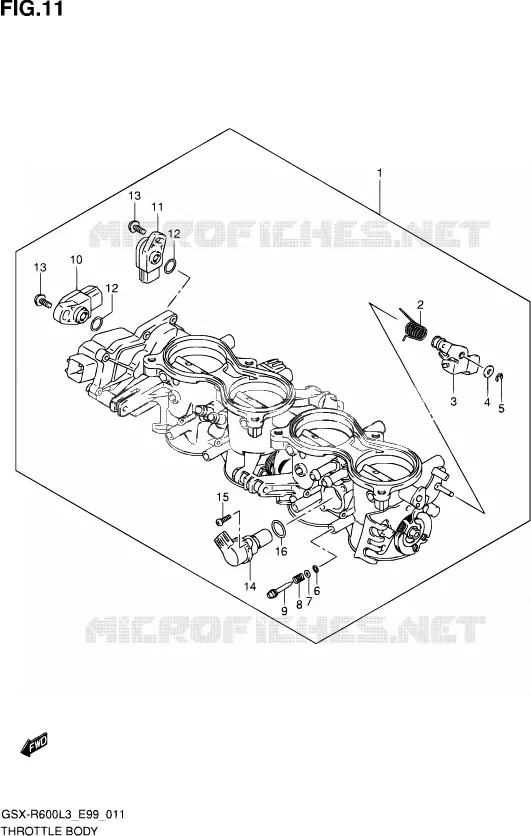 CORPS DE PAPILLON Suzuki MOTO 600 GSX-R 2013  GSX-R600 L3 (E99)