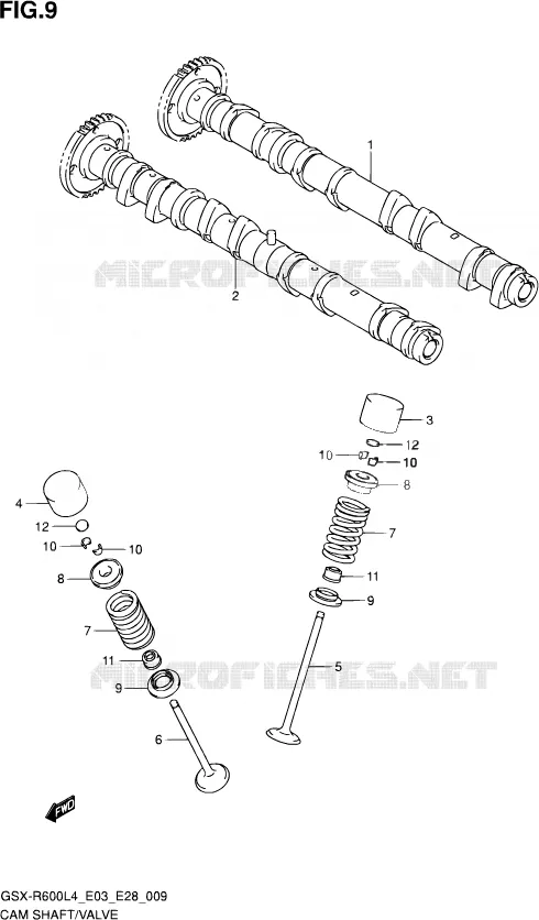 ARBRE A CAMES - VALVE Suzuki MOTO 600 GSX-R 2014  GSX-R600 L4 (E03,E28,E33)