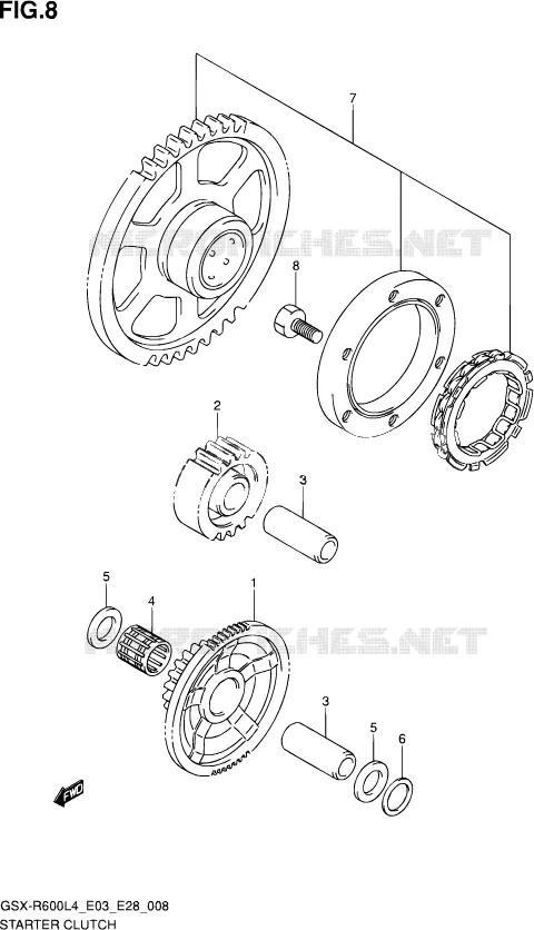 ROUE LIBRE DE DEMARREUR Suzuki MOTO 600 GSX-R 2014  GSX-R600 L4 (E03,E28,E33)