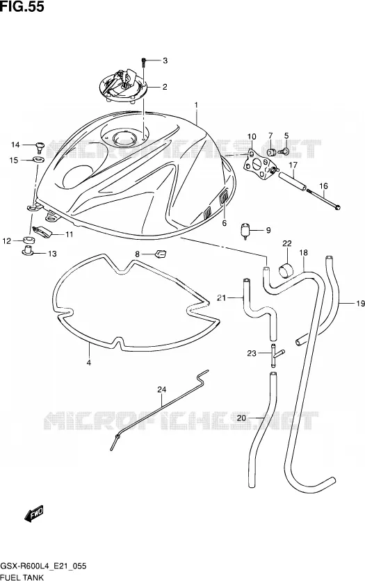 RESERVOIR D'ESSENCE (GSX-R600UEL4 E21) Suzuki MOTO 600 GSX-R 2014  GSX-R600 L4 (E21)
