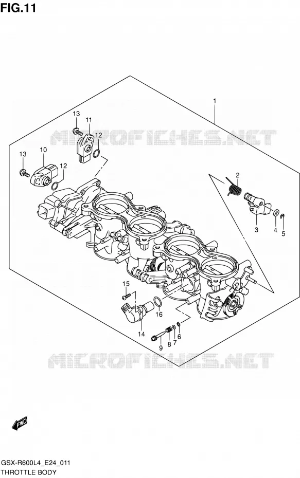 CORPS DE PAPILLON Suzuki MOTO 600 GSX-R 2014  GSX-R600 L4 (E24)