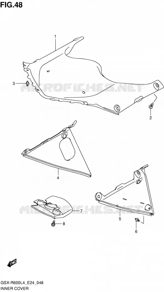 COUVERCLE INTERIEUR Suzuki MOTO 600 GSX-R 2014  GSX-R600 L4 (E24)