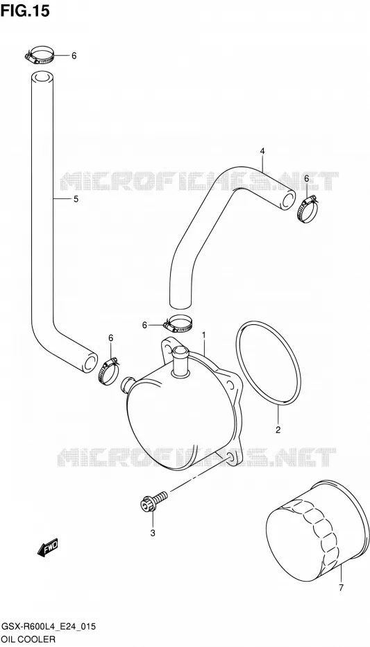 RADIATEUR D'HUILE Suzuki MOTO 600 GSX-R 2014  GSX-R600 L4 (E24)