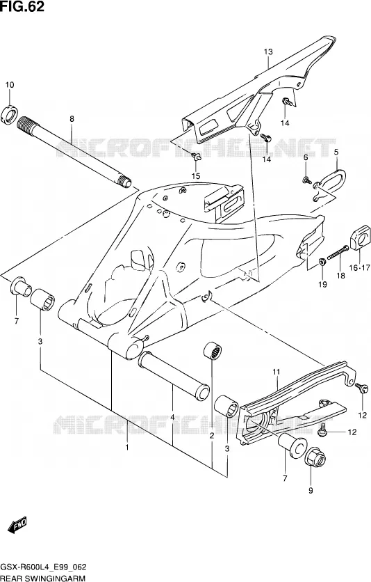 BRAS OSCILLANT ARRIERE Suzuki MOTO 600 GSX-R 2014  GSX-R600 L4 (E99)