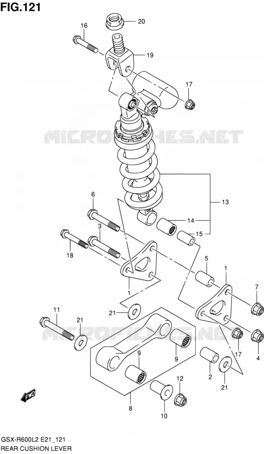 BIELLETTE D'AMORTISSEUR (GSX-R600UFL2 E21) Suzuki MOTO 600 GSX-R 2012  GSX-R600UEL2(E21)
