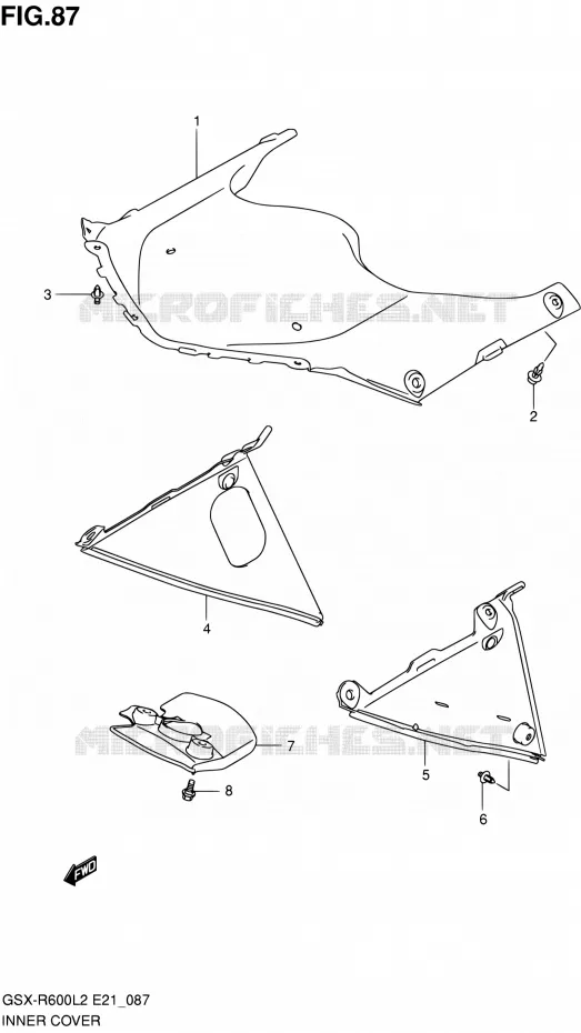 COUVERCLE INTERIEUR Suzuki MOTO 600 GSX-R 2012  GSX-R600UEL2(E21)