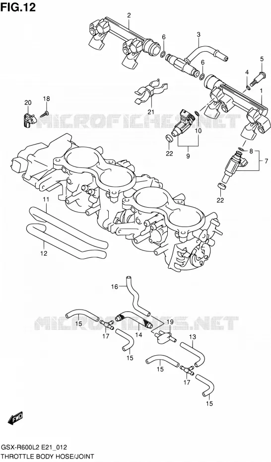 SYSTÈME D'INJECTION Suzuki MOTO 600 GSX-R 2012  GSX-R600UEL2(E21)