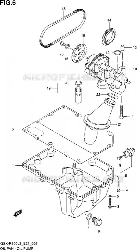 CARTER INFERIEUR - POMPE A HUILE Suzuki MOTO 600 GSX-R 2013  GSX-R600UF L3 (E21)
