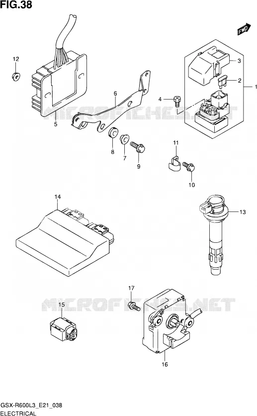 PARTIE ELECTRIQUE (GSX-R600L3 E24) Suzuki MOTO 600 GSX-R 2013  GSX-R600UF L3 (E21)