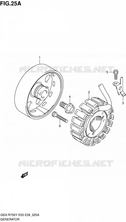 ALTERNATEUR (MODELE K2/K3) Suzuki MOTO 750 GSX-R 2001  GSX-R750K1(E03,E28,E33)