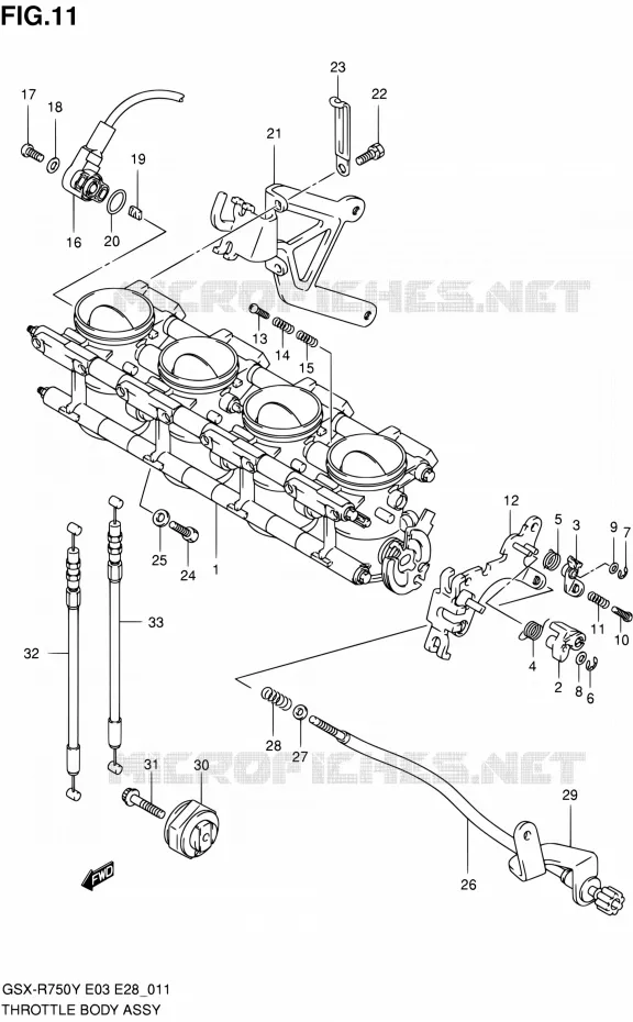 CORPS DE PAPILLON (MODELE Y) Suzuki MOTO 750 GSX-R 2001  GSX-R750K1(E03,E28,E33)