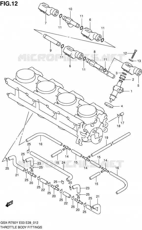 SYSTÈME D'INJECTION (MODELE Y) Suzuki MOTO 750 GSX-R 2001  GSX-R750K1(E03,E28,E33)
