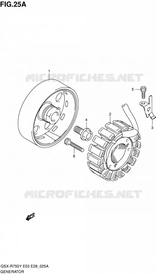 ALTERNATEUR (MODELE K2/K3) Suzuki MOTO 750 GSX-R 2002  GSX-R750K2(E03,E28,E33)