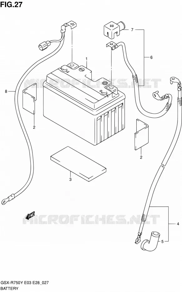 BATTERIE Suzuki MOTO 750 GSX-R 2002  GSX-R750K2(E03,E28,E33)