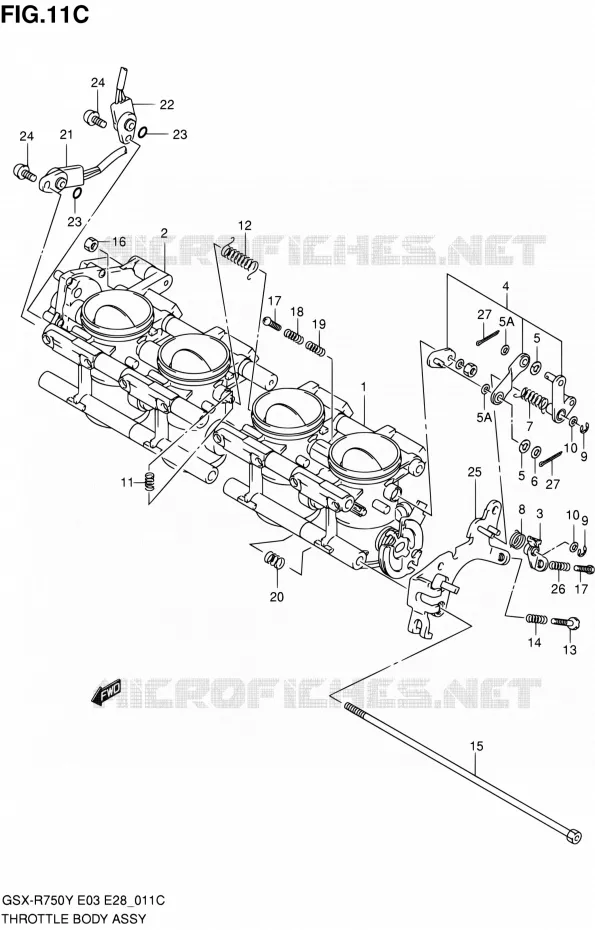 CORPS DE PAPILLON (MODELE K3) Suzuki MOTO 750 GSX-R 2002  GSX-R750K2(E03,E28,E33)