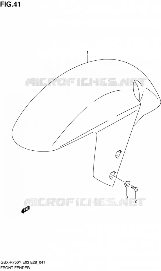 GARDE BOUE AVANT Suzuki MOTO 750 GSX-R 2002  GSX-R750K2(E03,E28,E33)