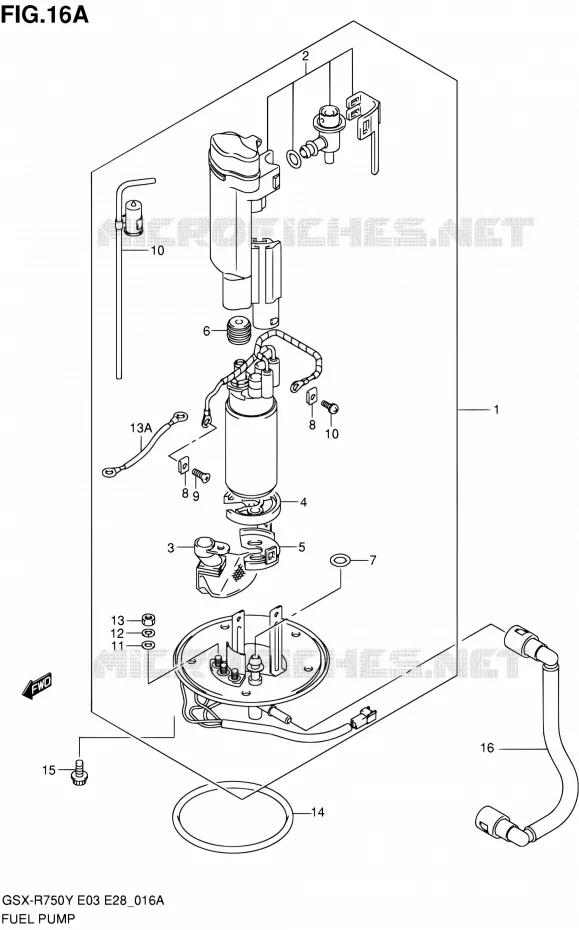 POMPE A ESSENCE (MODELE K2/K3) Suzuki MOTO 750 GSX-R 2002  GSX-R750K2(E03,E28,E33)