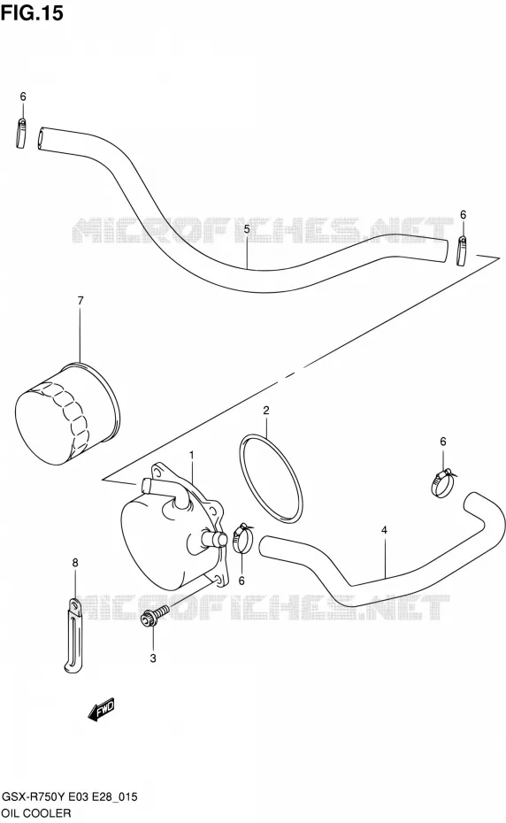 RADIATEUR D'HUILE Suzuki MOTO 750 GSX-R 2002  GSX-R750K2(E03,E28,E33)