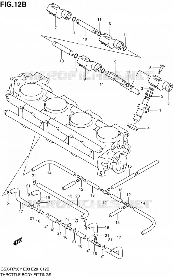 SYSTÈME D'INJECTION (MODELE K2/K3) Suzuki MOTO 750 GSX-R 2002  GSX-R750K2(E03,E28,E33)