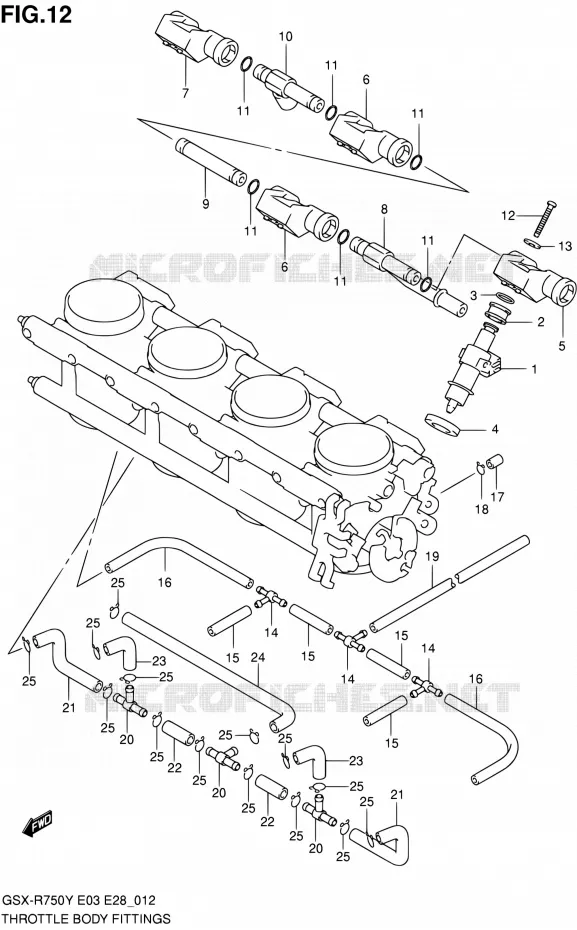 SYSTÈME D'INJECTION (MODELE Y) Suzuki MOTO 750 GSX-R 2002  GSX-R750K2(E03,E28,E33)