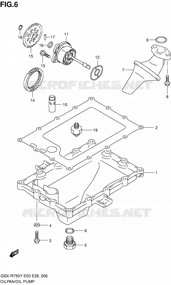 CARTER INFERIEUR - POMPE A HUILE Suzuki MOTO 750 GSX-R 2003  GSX-R750K3(E03,E28,E33)