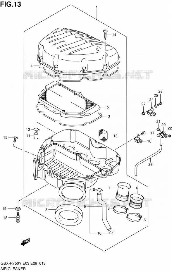FILTRE A AIR Suzuki MOTO 750 GSX-R 2003  GSX-R750K3(E03,E28,E33)