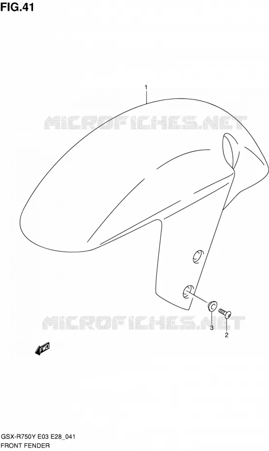 GARDE BOUE AVANT Suzuki MOTO 750 GSX-R 2003  GSX-R750K3(E03,E28,E33)