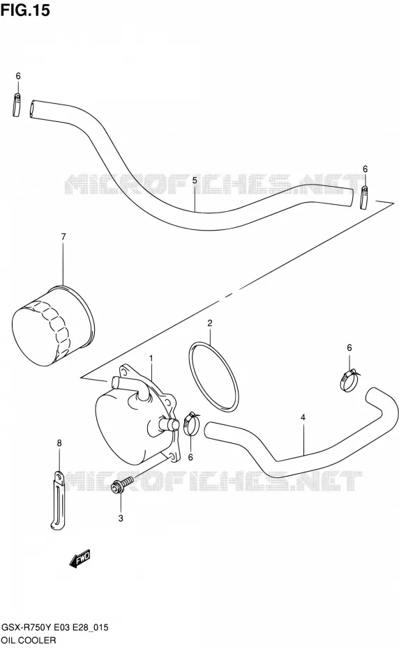 RADIATEUR D'HUILE Suzuki MOTO 750 GSX-R 2003  GSX-R750K3(E03,E28,E33)