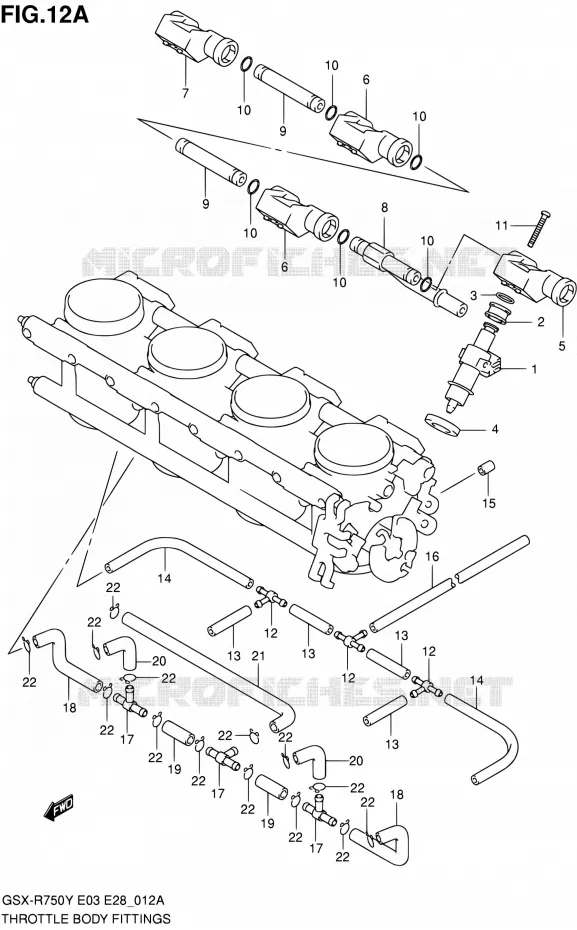 SYSTÈME D'INJECTION (MODELE K1) Suzuki MOTO 750 GSX-R 2003  GSX-R750K3(E03,E28,E33)