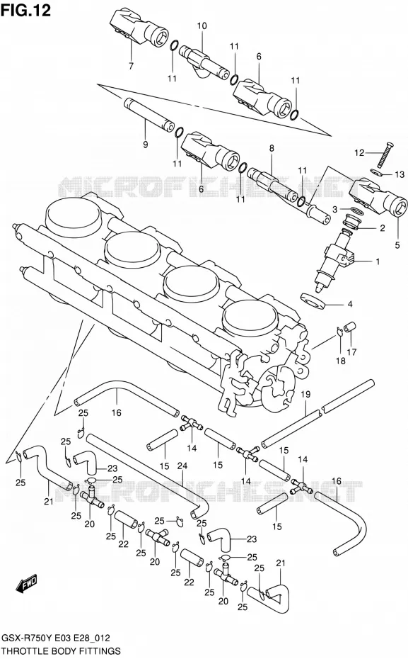 SYSTÈME D'INJECTION (MODELE Y) Suzuki MOTO 750 GSX-R 2003  GSX-R750K3(E03,E28,E33)