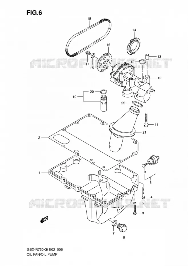 CARTER INFERIEUR - POMPE A HUILE Suzuki MOTO 750 GSX-R 2008  GSX-R750 K8 (E02,E19)