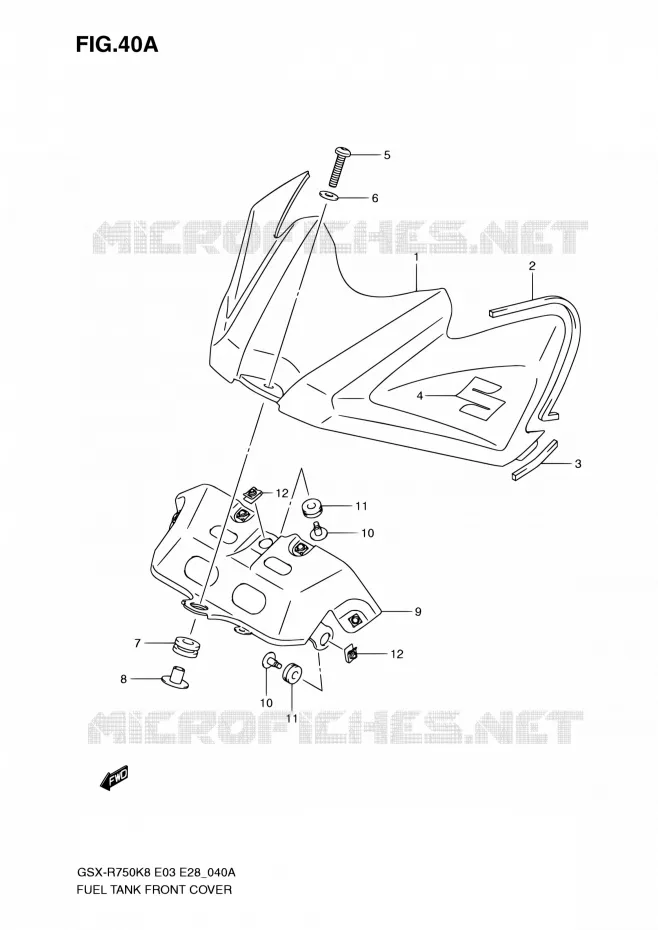 COUVRE RESERVOIR (MODEL K9) Suzuki MOTO 750 GSX-R 2009  GSX-R750 K9 (E03,E28,E33)