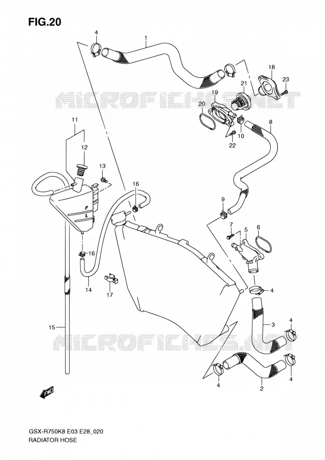 DURITE DE RADIATEUR Suzuki MOTO 750 GSX-R 2009  GSX-R750 K9 (E03,E28,E33)