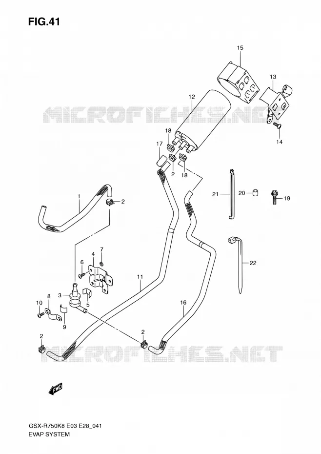 SYSTEME DE RECYCLAGE DES VAPEURS DE CARBURANT (E33) Suzuki MOTO 750 GSX-R 2009  GSX-R750 K9 (E03,E28,E33)