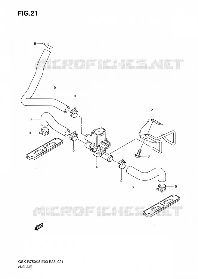 SYSTEME RECYCLAGE GAZ ECHAPPEMENT Suzuki MOTO 750 GSX-R 2009  GSX-R750 K9 (E03,E28,E33)