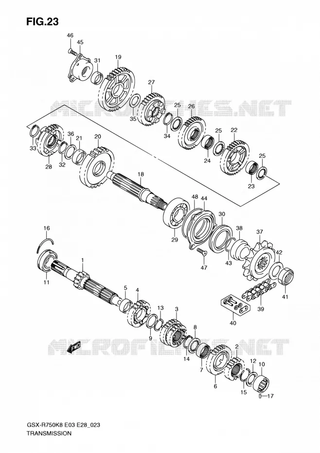 TRANSMISSION Suzuki MOTO 750 GSX-R 2009  GSX-R750 K9 (E03,E28,E33)